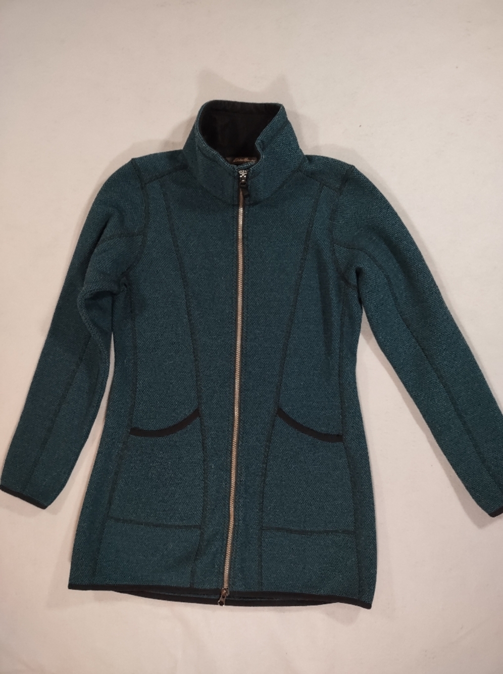 Eddie Bauer Women’s Textured Zip-Up Jacket – Size Small – Teal Green